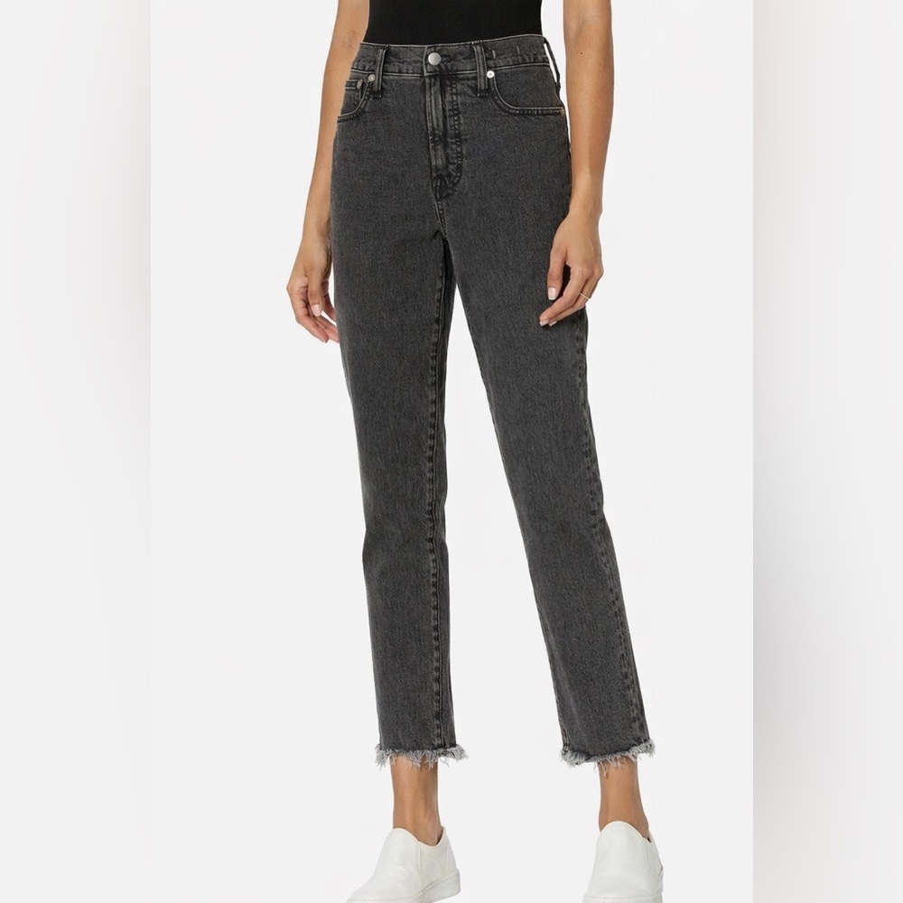 GUC Madewell The Perfect Vintage Straight Crop Jean Washed Black Size: 29 Petite